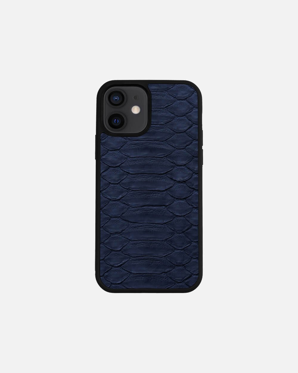 Чохол із темно-синьої шкіри пітона з широкими лусочками для iPhone 12 Mini