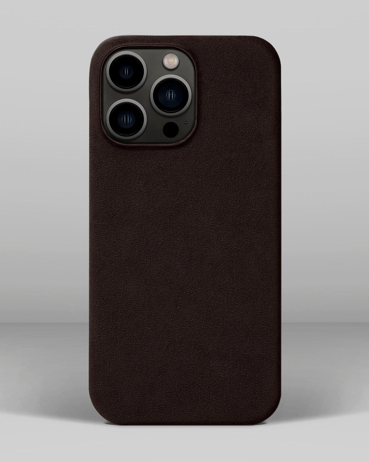 Темно-коричневий чохол з алькантари для iPhone 13 Pro Max
