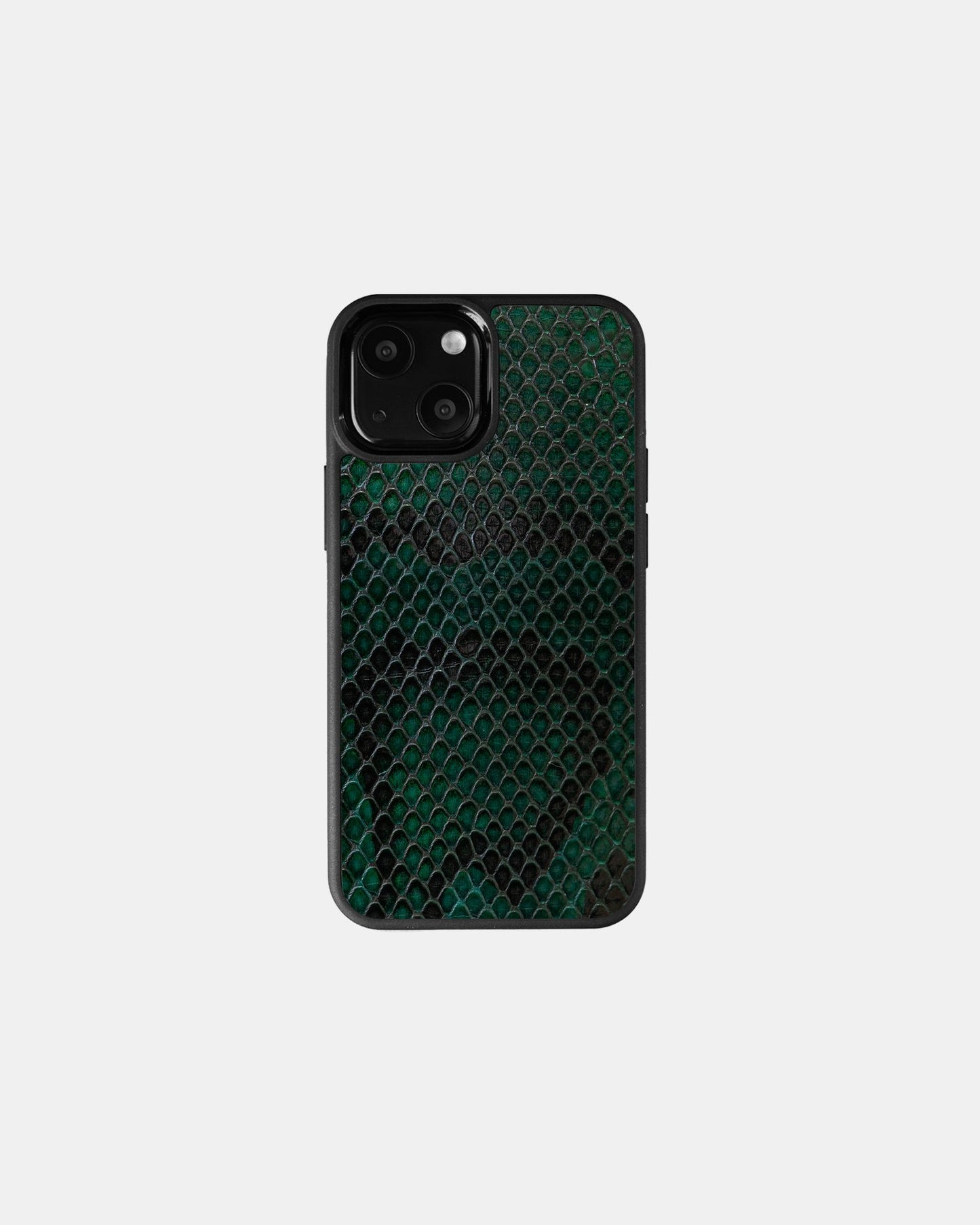 Чохол із зеленої шкіри пітона з дрібними лусочками для iPhone 13 Mini