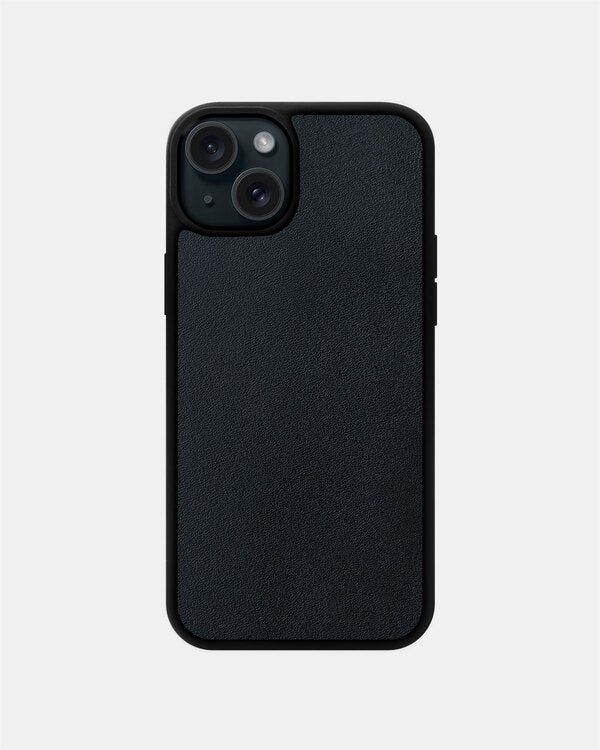 Etui z ciemnoniebieskiej skóry cielęcej do iPhone 15