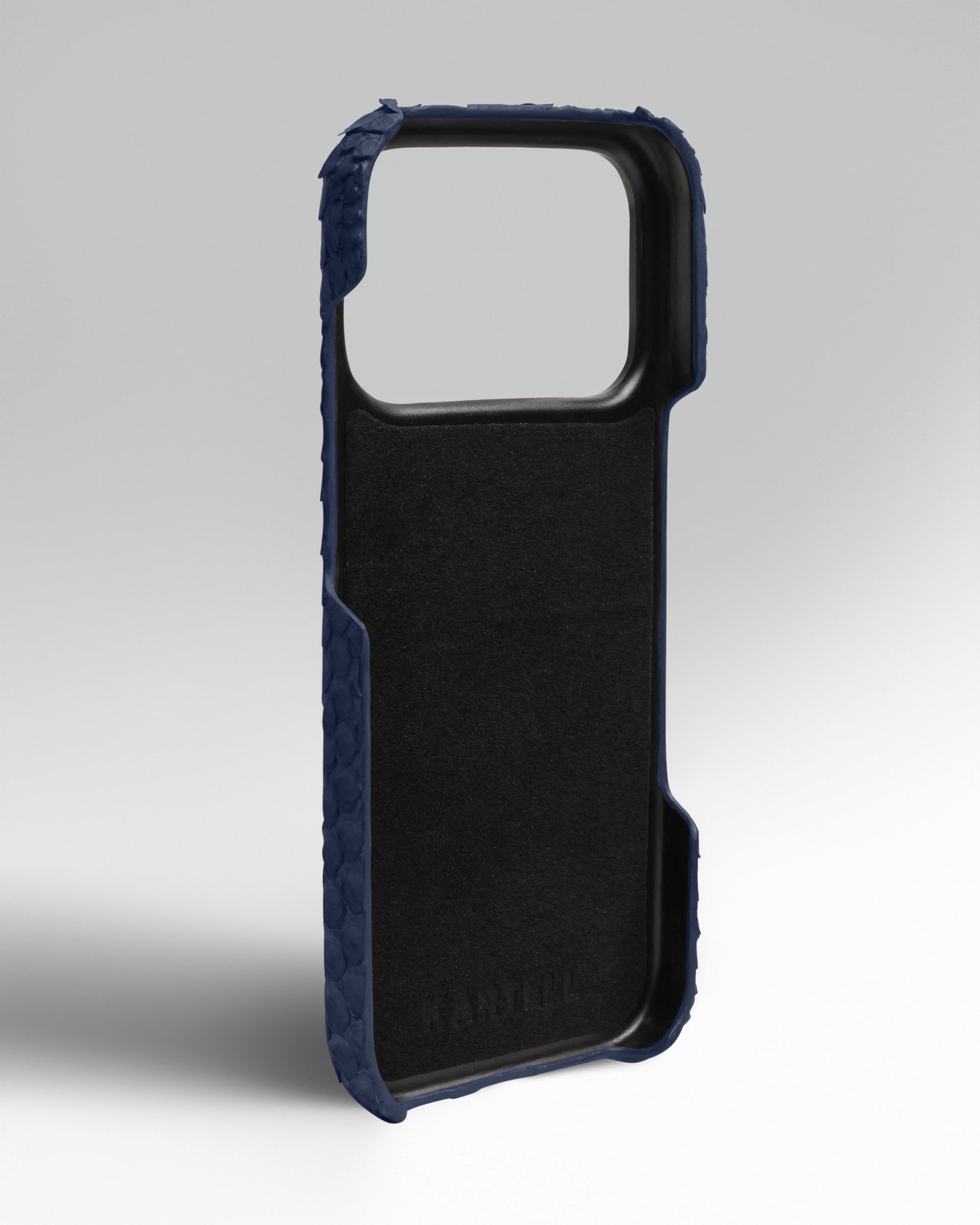 Шкіряний чохол з темно-синього пітона для iPhone 17 Pro