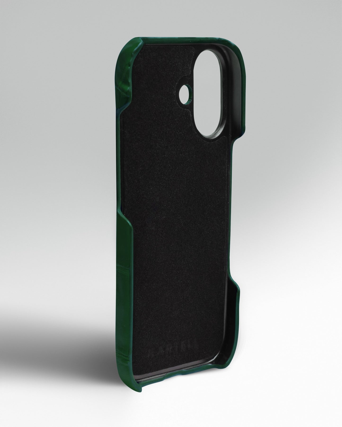 Темно-зелений чохол обтягнутий шкірою крокодила для iPhone 17
