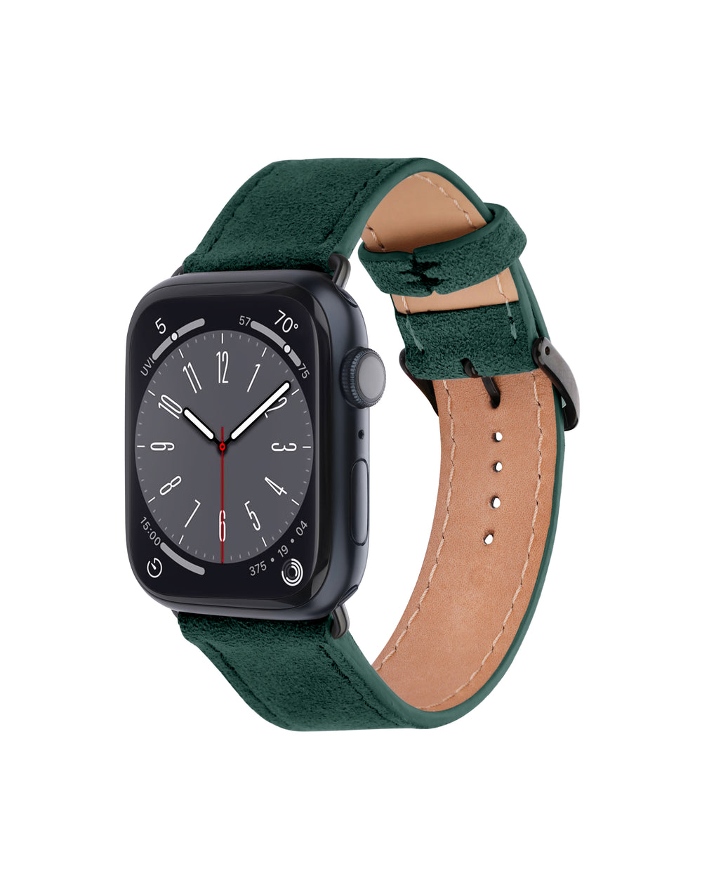 Ремешок для Apple Watch из алькантары зеленого цвета