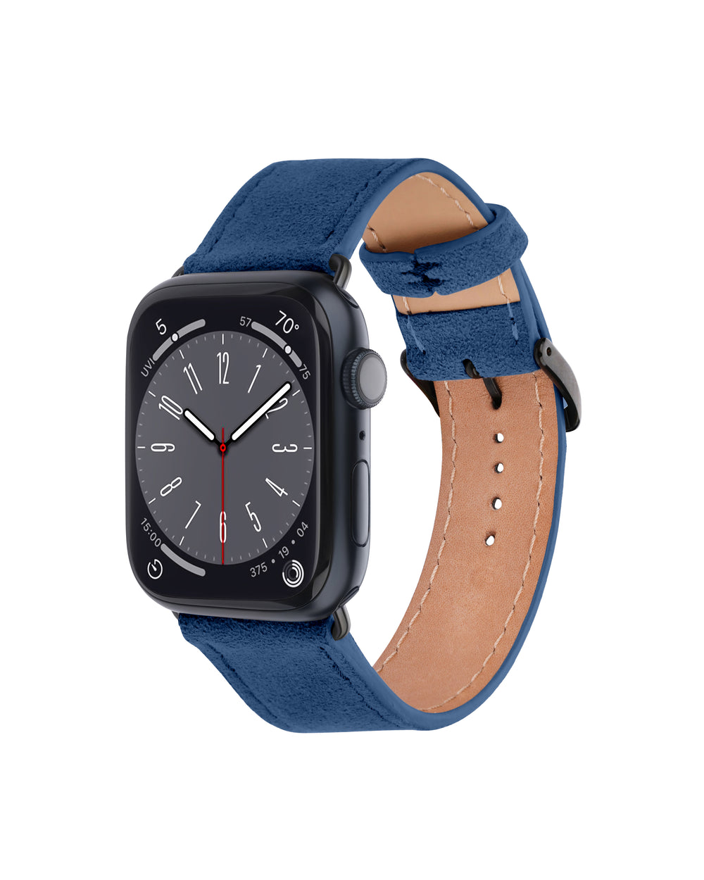 Pasek do Apple Watch z alcantary w niebieskim kolorze
