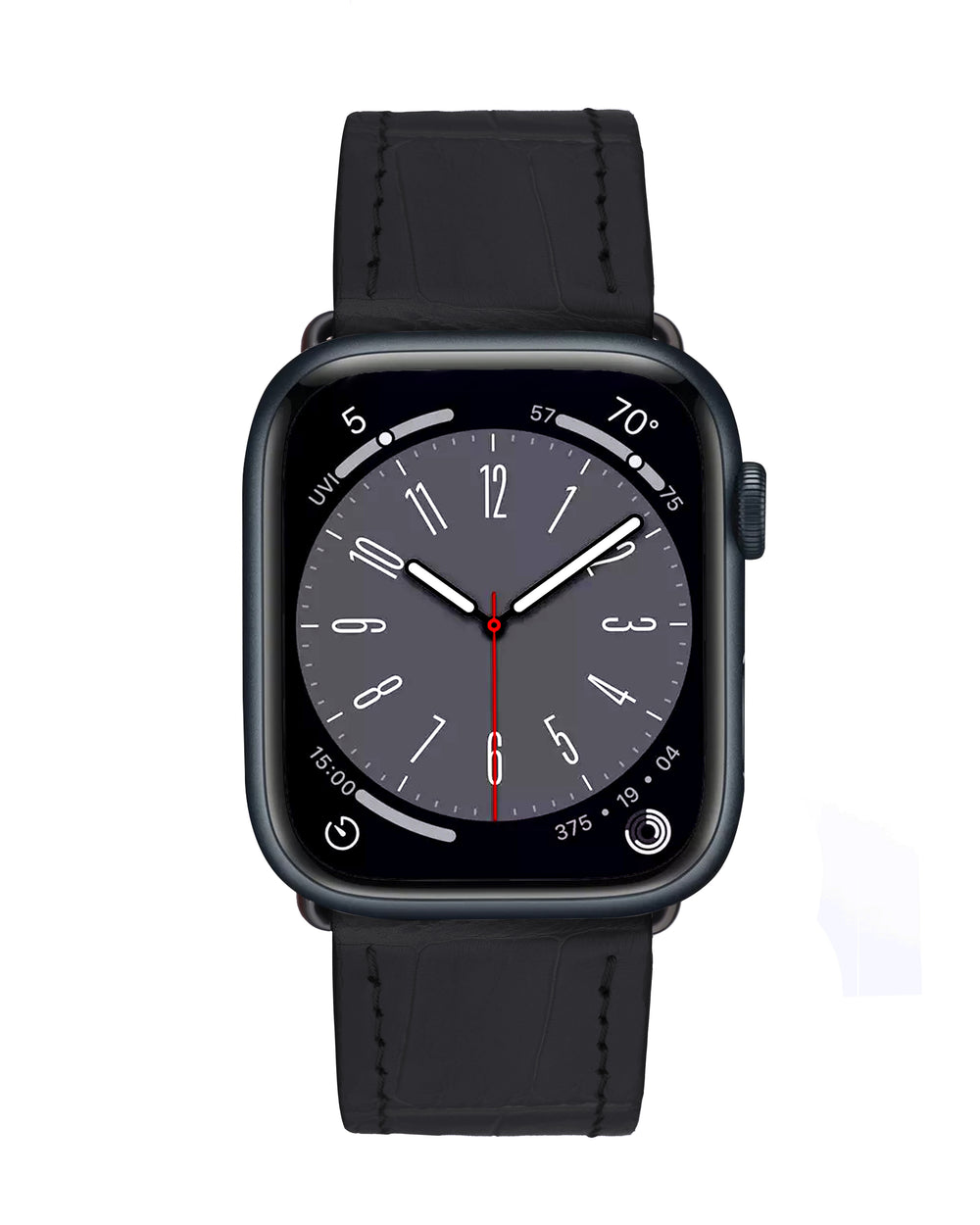 Pasek do Apple Watch ze skóry krokodyla w czarnym kolorze