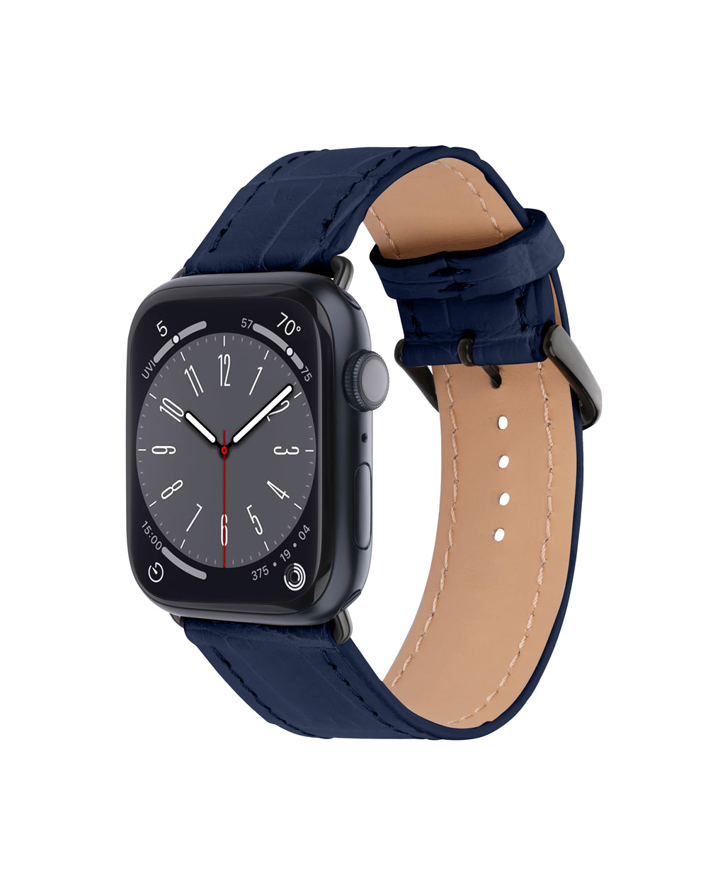 Pasek do Apple Watch ze skóry krokodyla w ciemnoniebieskim kolorze