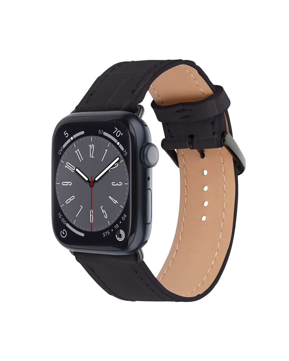 Pasek do Apple Watch ze skóry krokodyla w czarnym kolorze