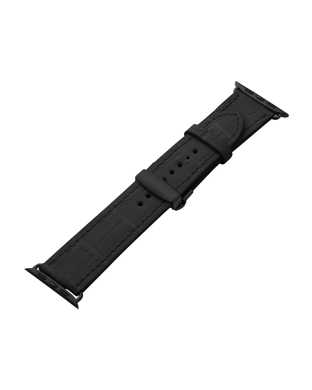 Pasek do Apple Watch ze skóry krokodyla w czarnym kolorze