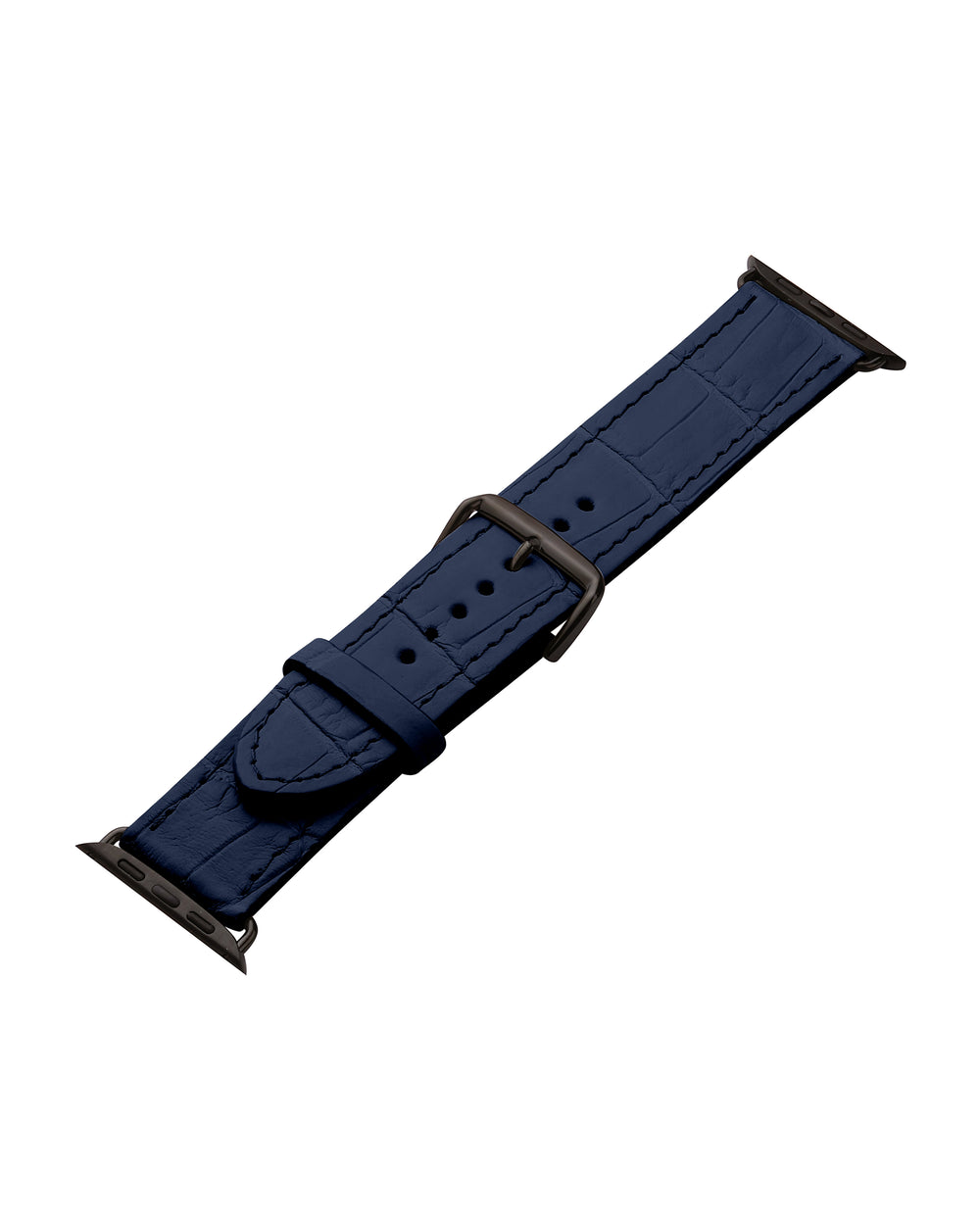 Pasek do Apple Watch ze skóry krokodyla w ciemnoniebieskim kolorze