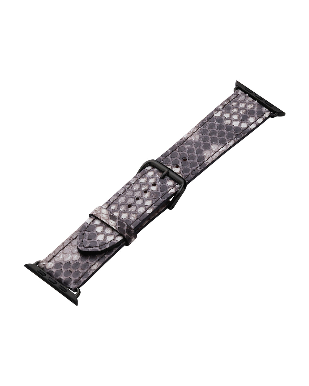 Pasek do Apple Watch ze skóry pytona w czarno-białym kolorze