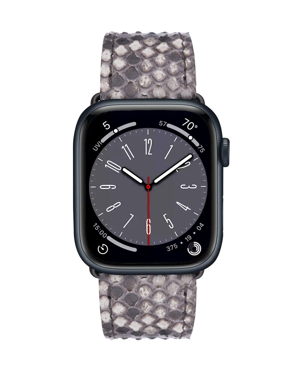 Pasek do Apple Watch ze skóry pytona w czarno-białym kolorze