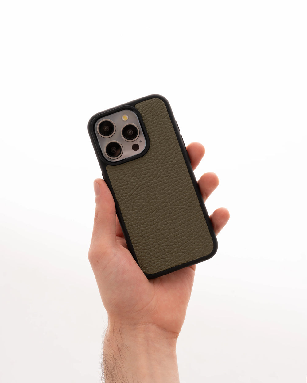 Чохол із зеленої телячої шкіри флотар для iPhone 15 Pro