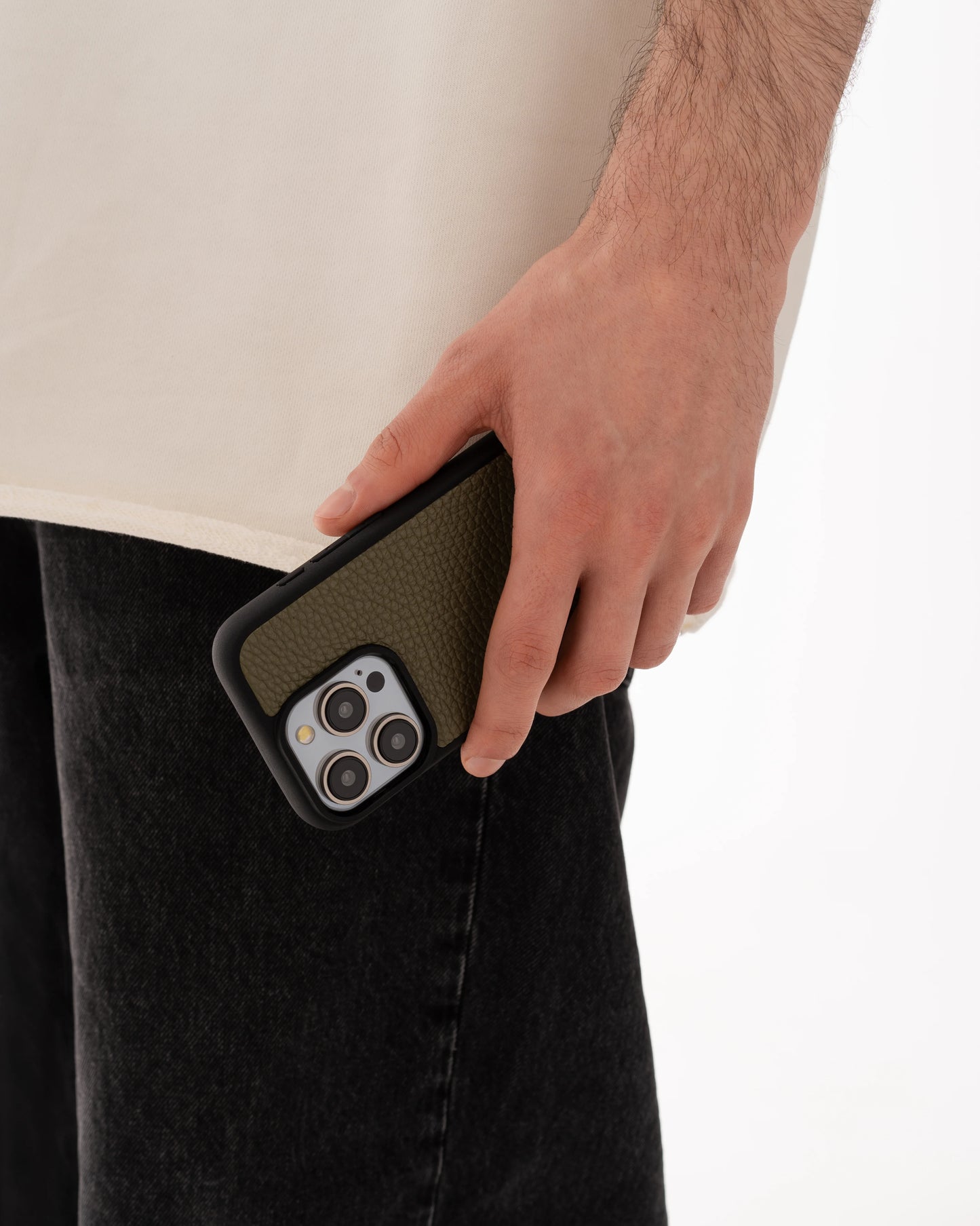 Чохол із зеленої телячої шкіри флотар для iPhone 16 Plus