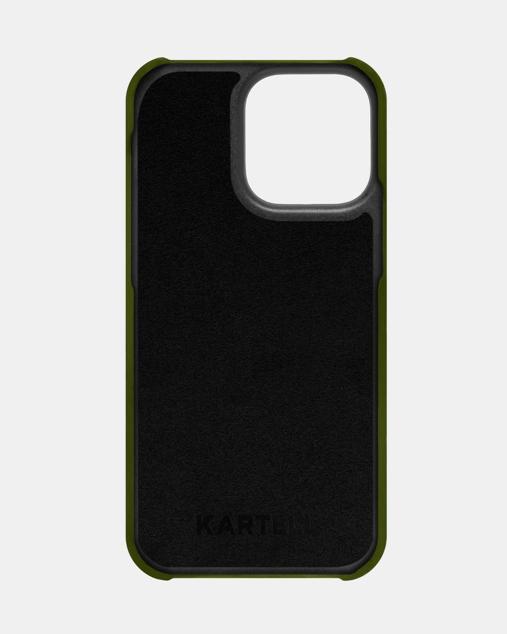 Oliwkowy skórzany etui do iPhone 14 Pro Max