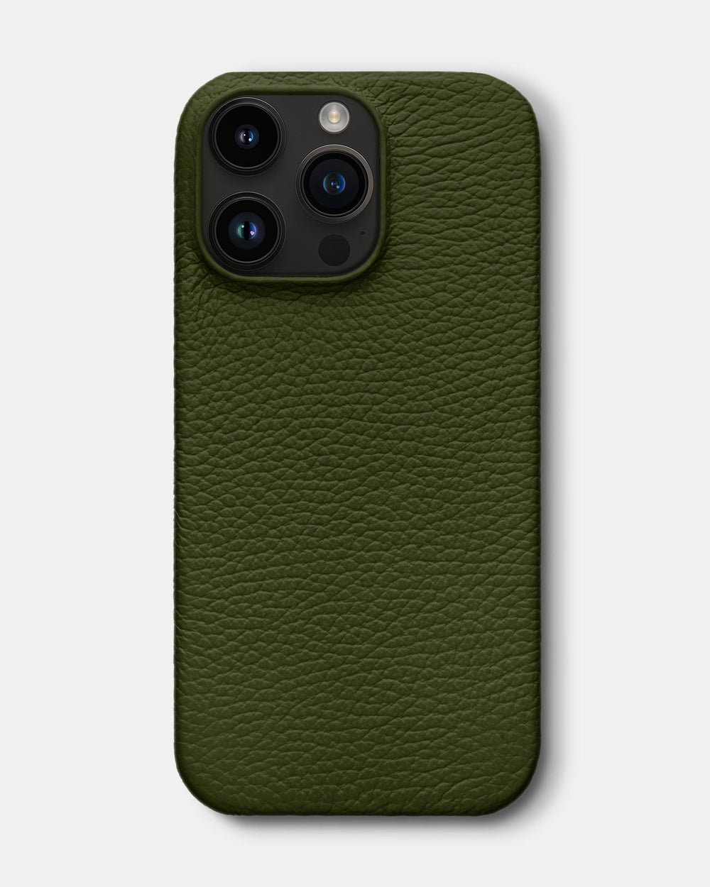 Oliwkowy skórzany etui do iPhone 14 Pro Max