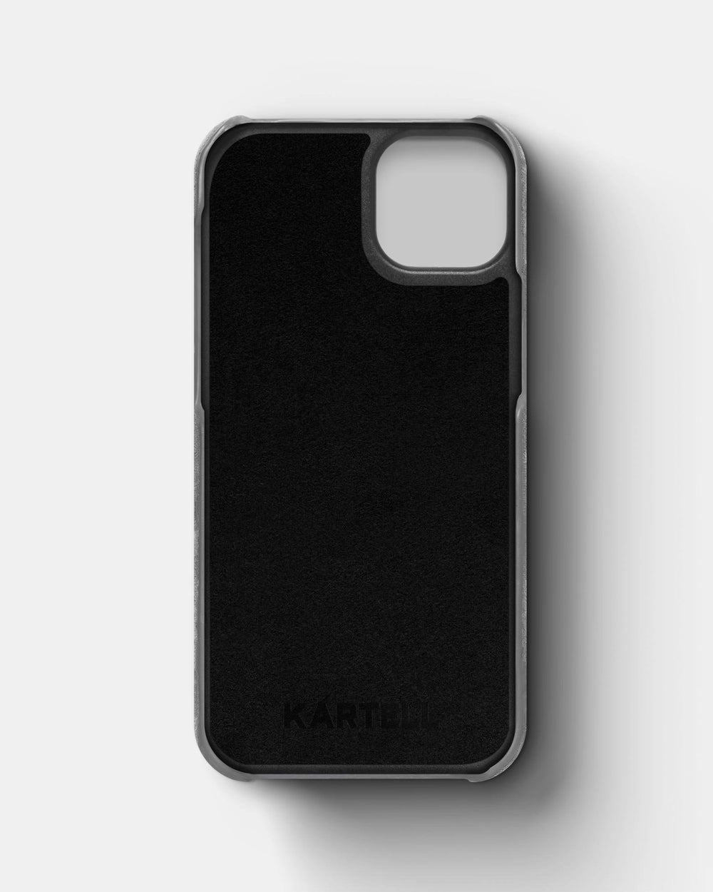 Светло-серый чехол из алькантары для iPhone 14