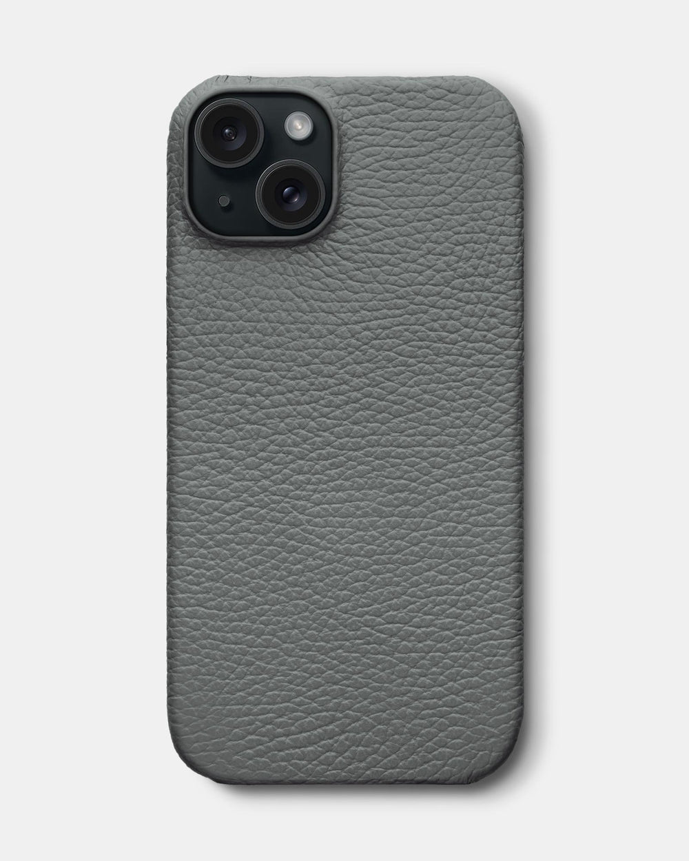 Сірий шкіряний обтягнутий чохол для iPhone 15 Plus