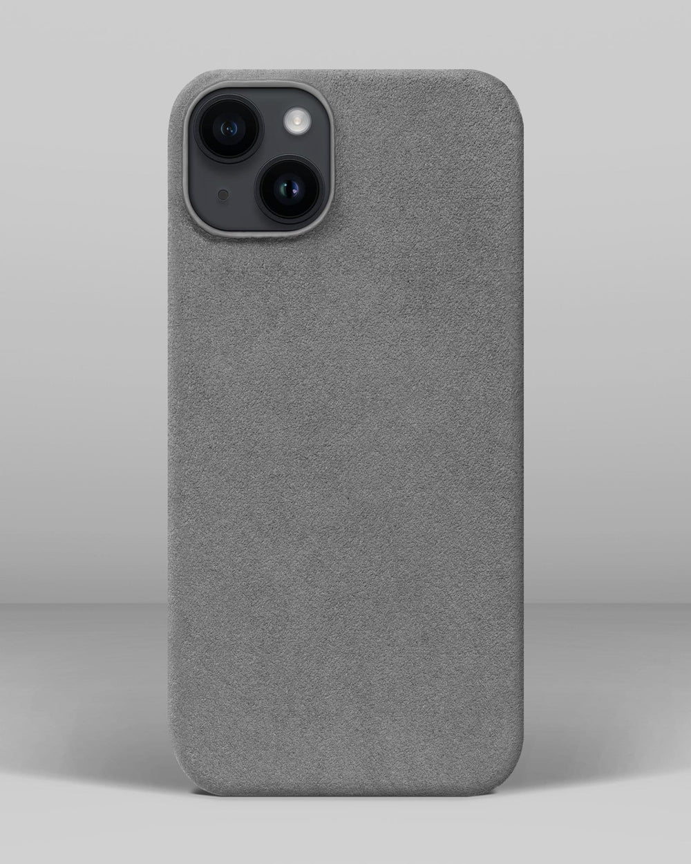 Світло-сірий обтягнутий чохол з алькантари для iPhone 14 Plus