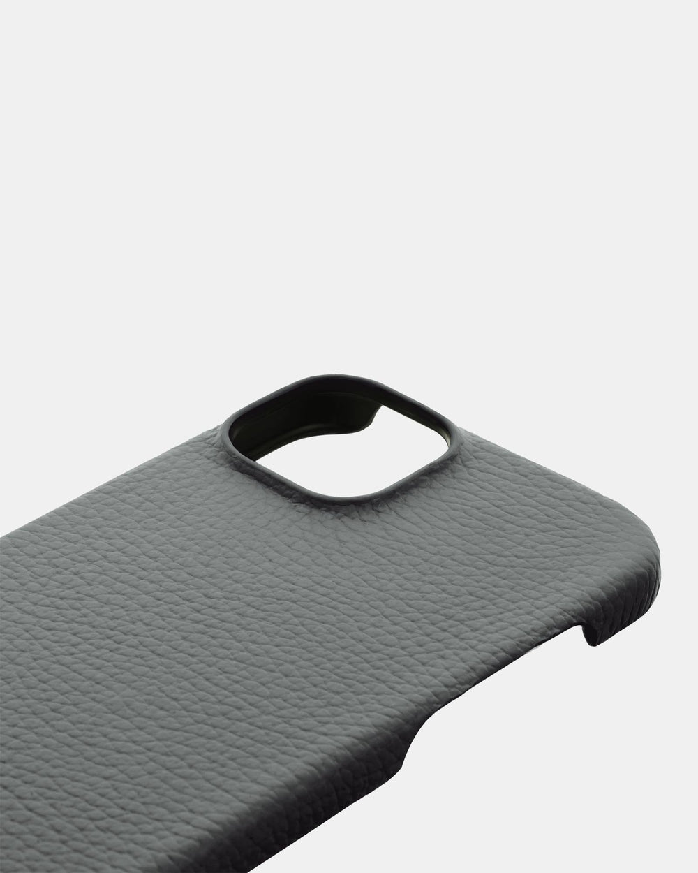 Сірий шкіряний обтягнутий чохол для iPhone 15 Plus