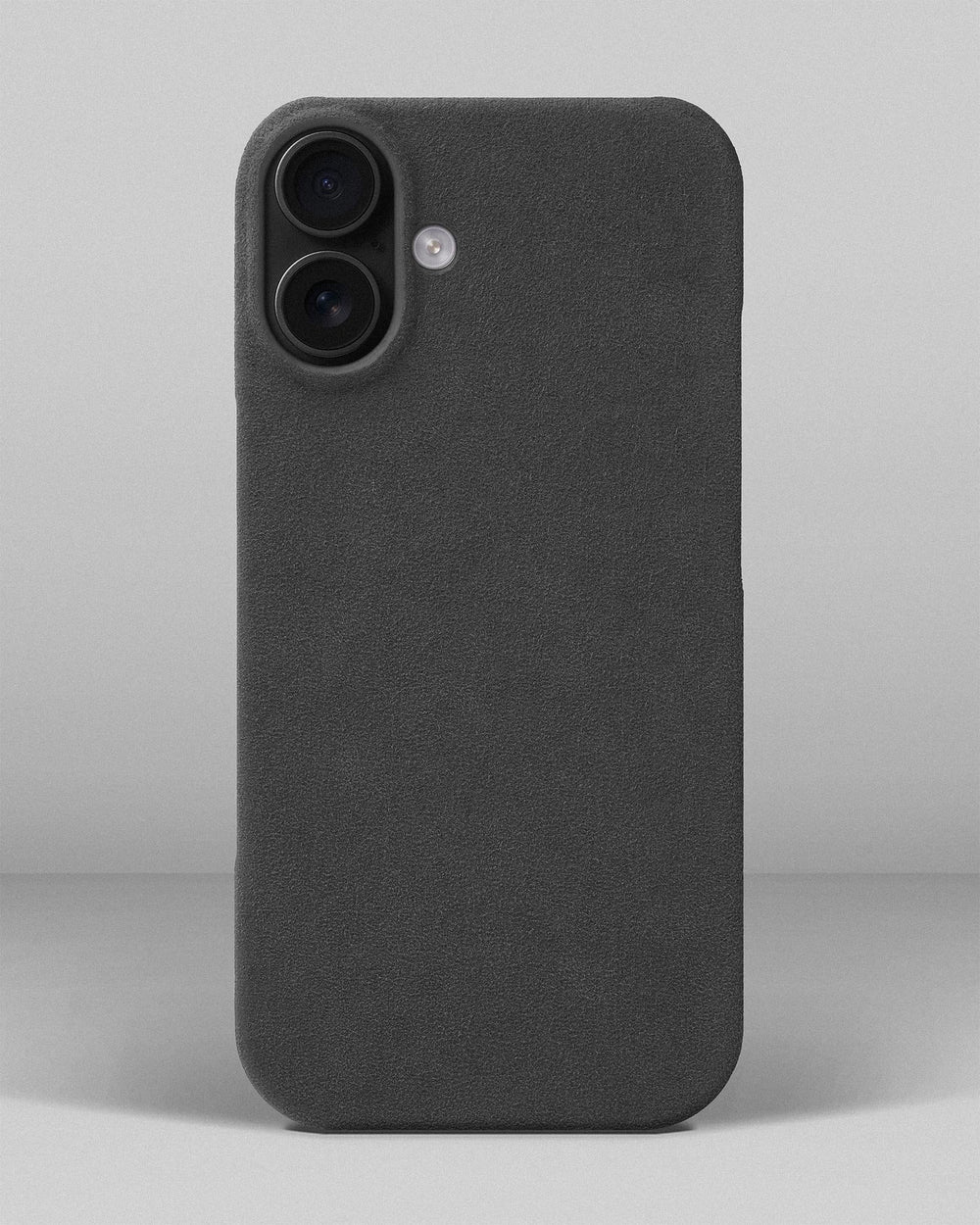 Сірий обтягнутий чохол з алькантари для iPhone 16 Plus