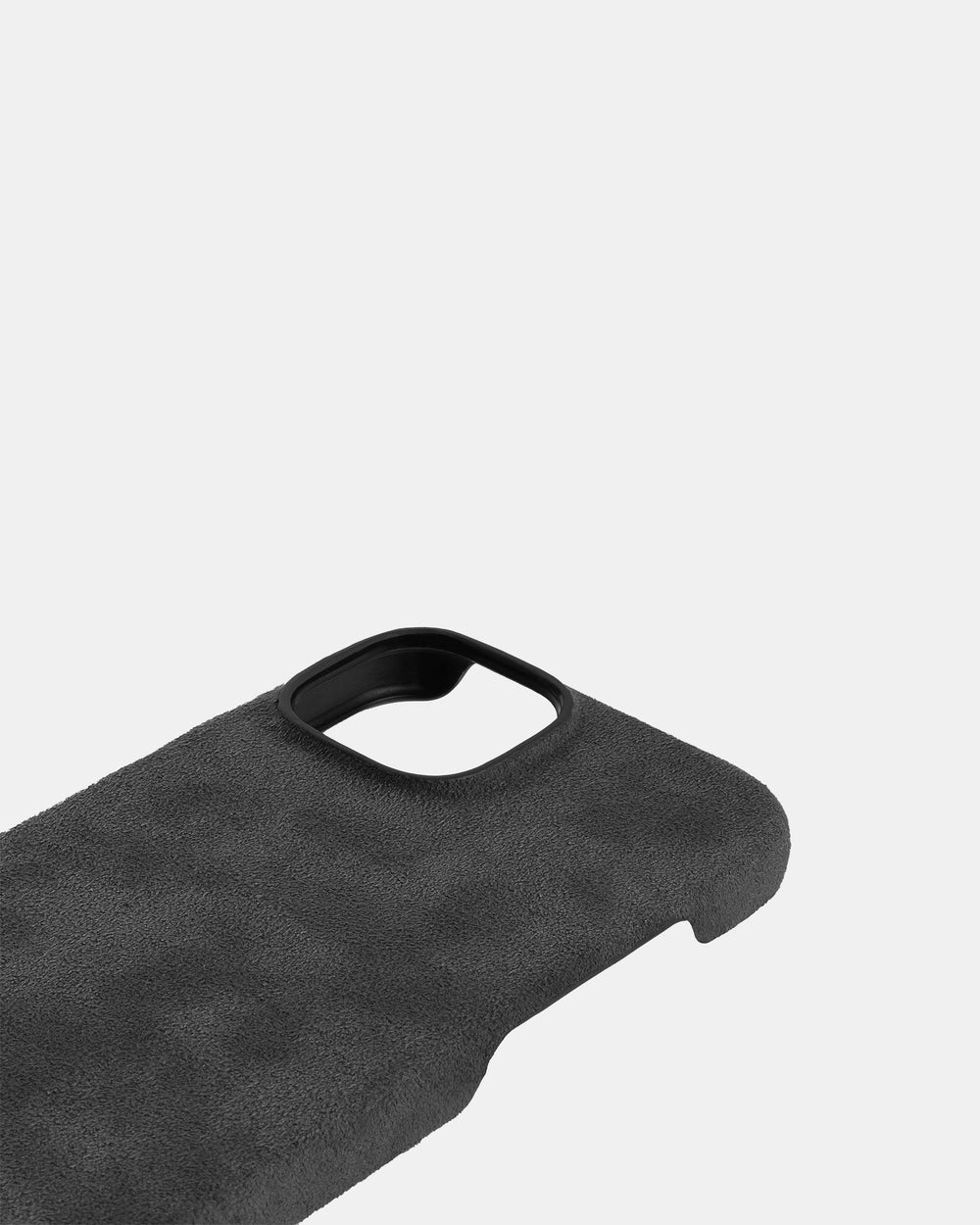 Серый чехол из алькантары для iPhone 14