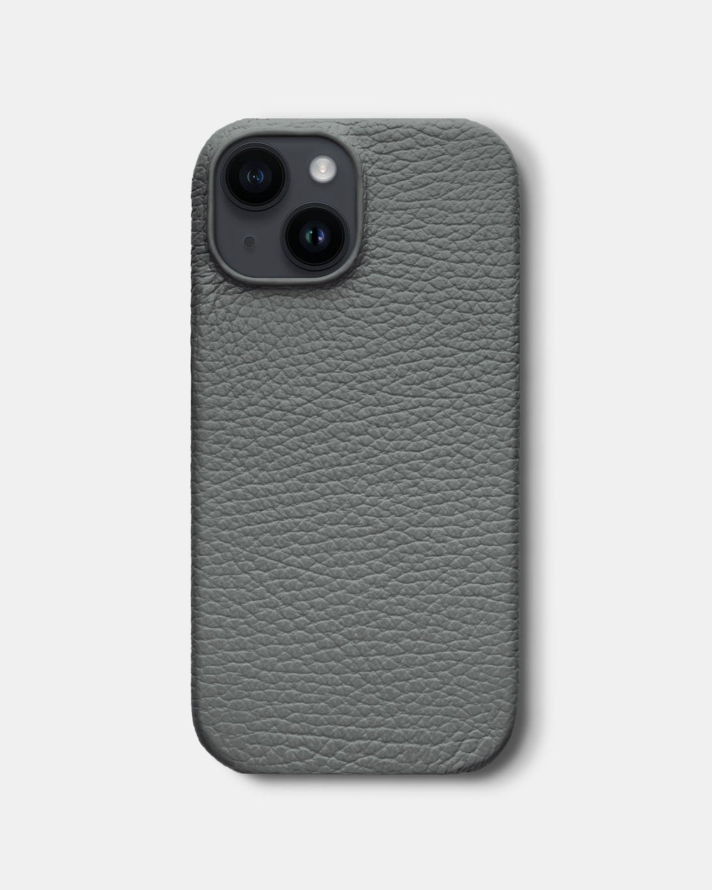 Сірий шкіряний обтягнутий чохол для iPhone 14