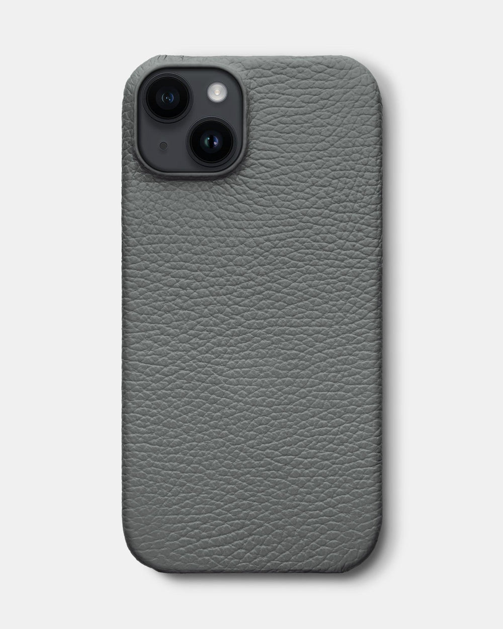 Сірий шкіряний обтягнутий чохол для iPhone 14 Plus