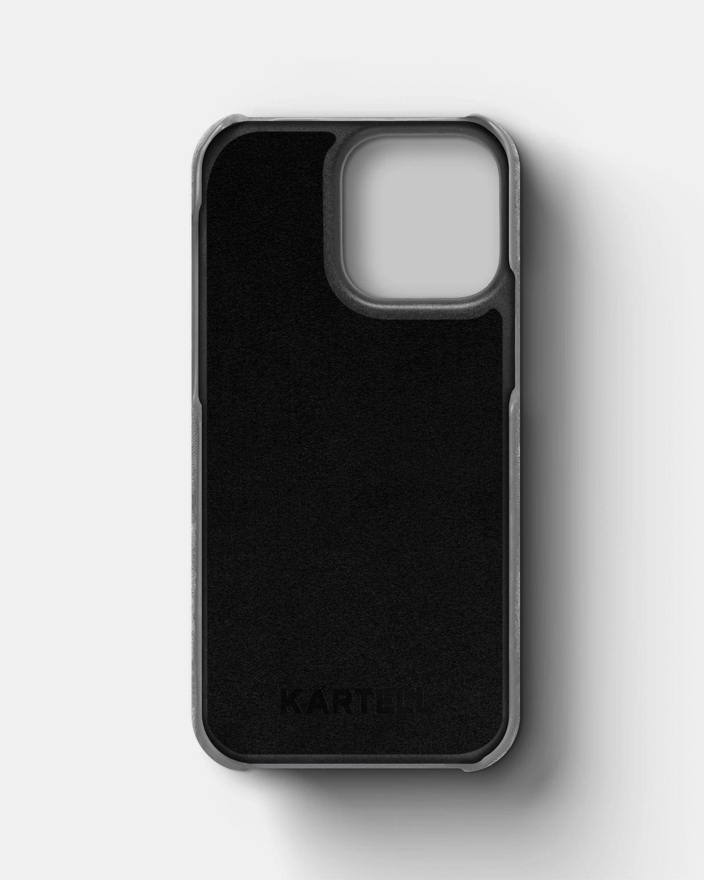 Світло-сірий чохол з алькантари для iPhone 15 Pro