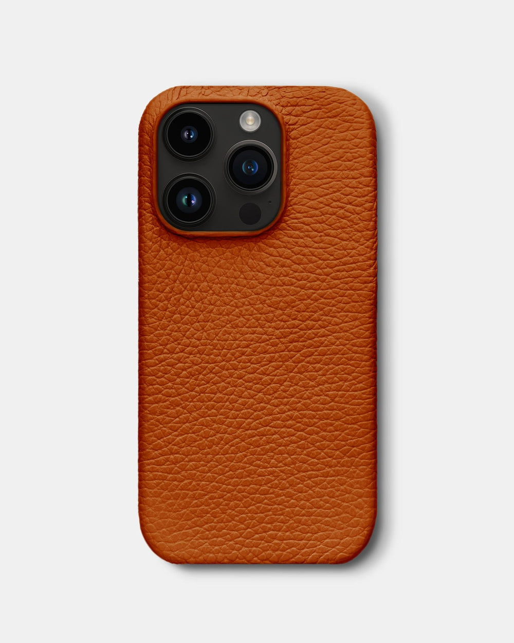 Pomarańczowy skórzany etui do iPhone 14 Pro
