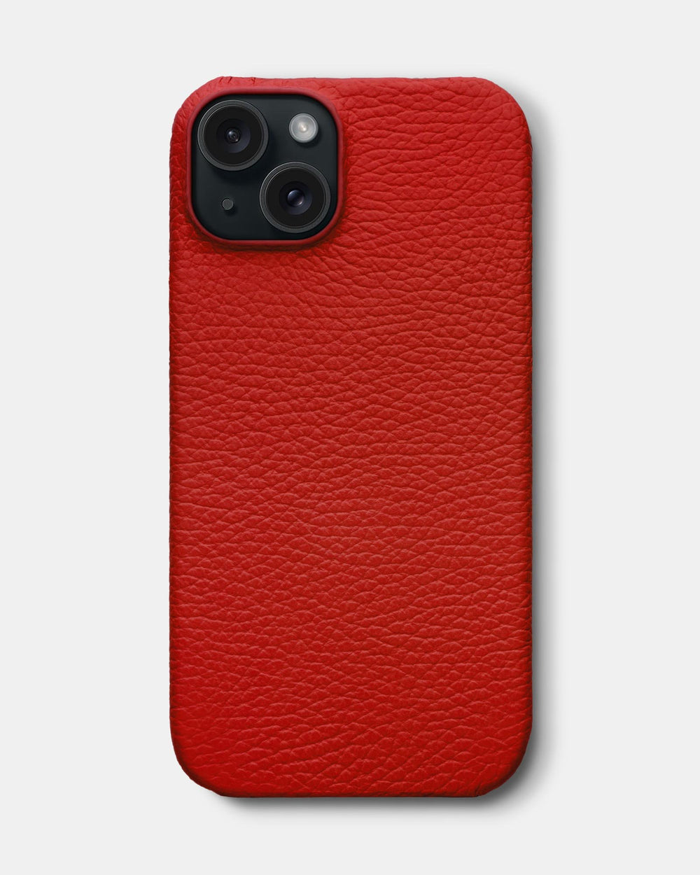 Красный кожаный чехол для iPhone 15 Plus