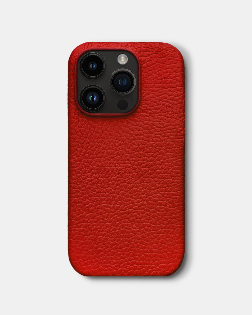 Червоний шкіряний обтягнутий чохол для iPhone 14 Pro