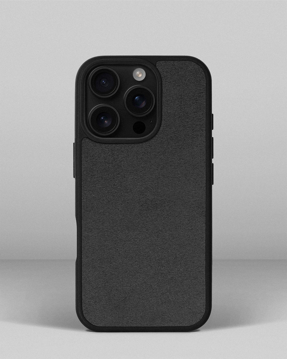 Чохол із сірою вставкою з алькантари для iPhone 16 Pro