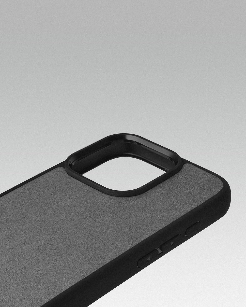Etui z jasnoszarą wstawką z alcantary do iPhone 14 Pro