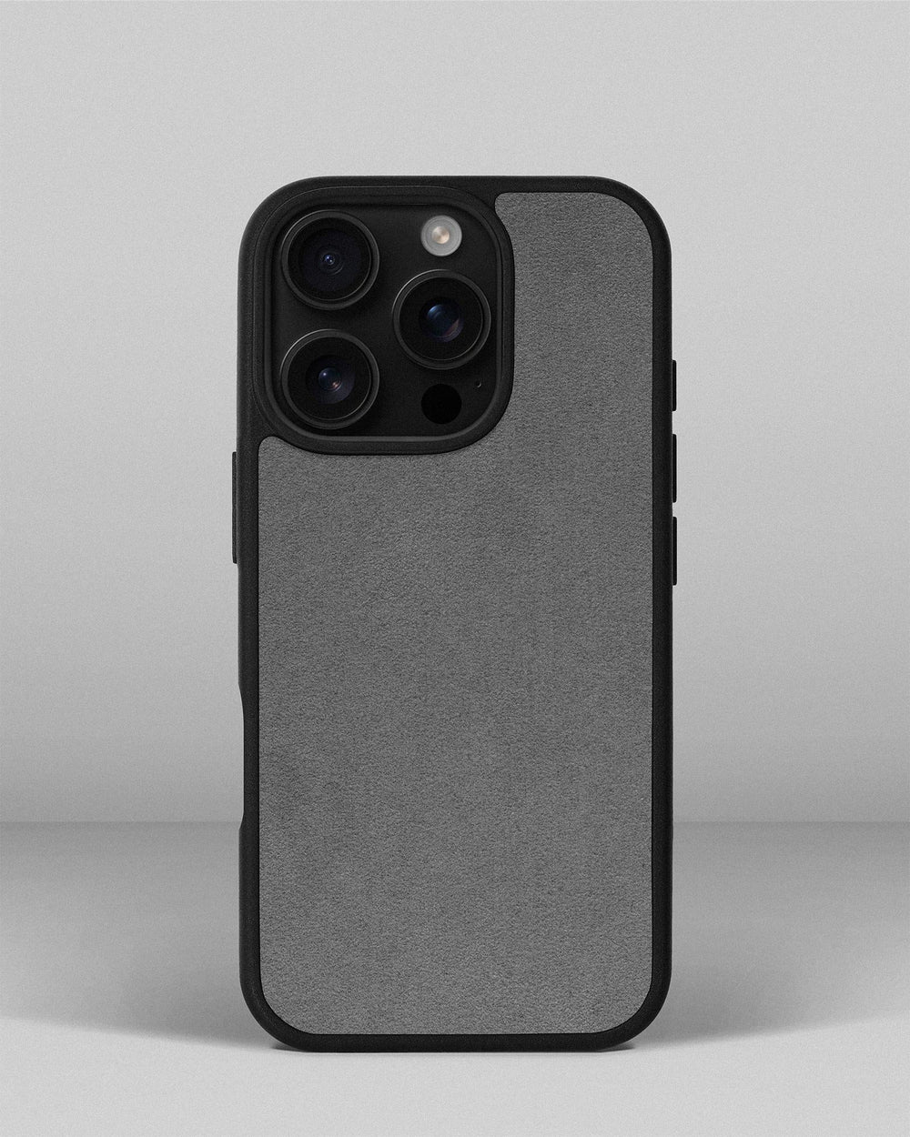 Etui z jasnoszarą wstawką z alcantary do iPhone 14 Pro
