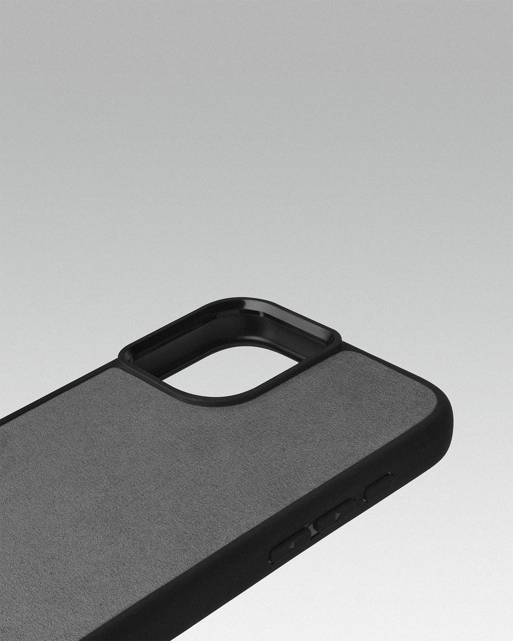 Etui z jasnoszarą wstawką z alcantary do iPhone 15
