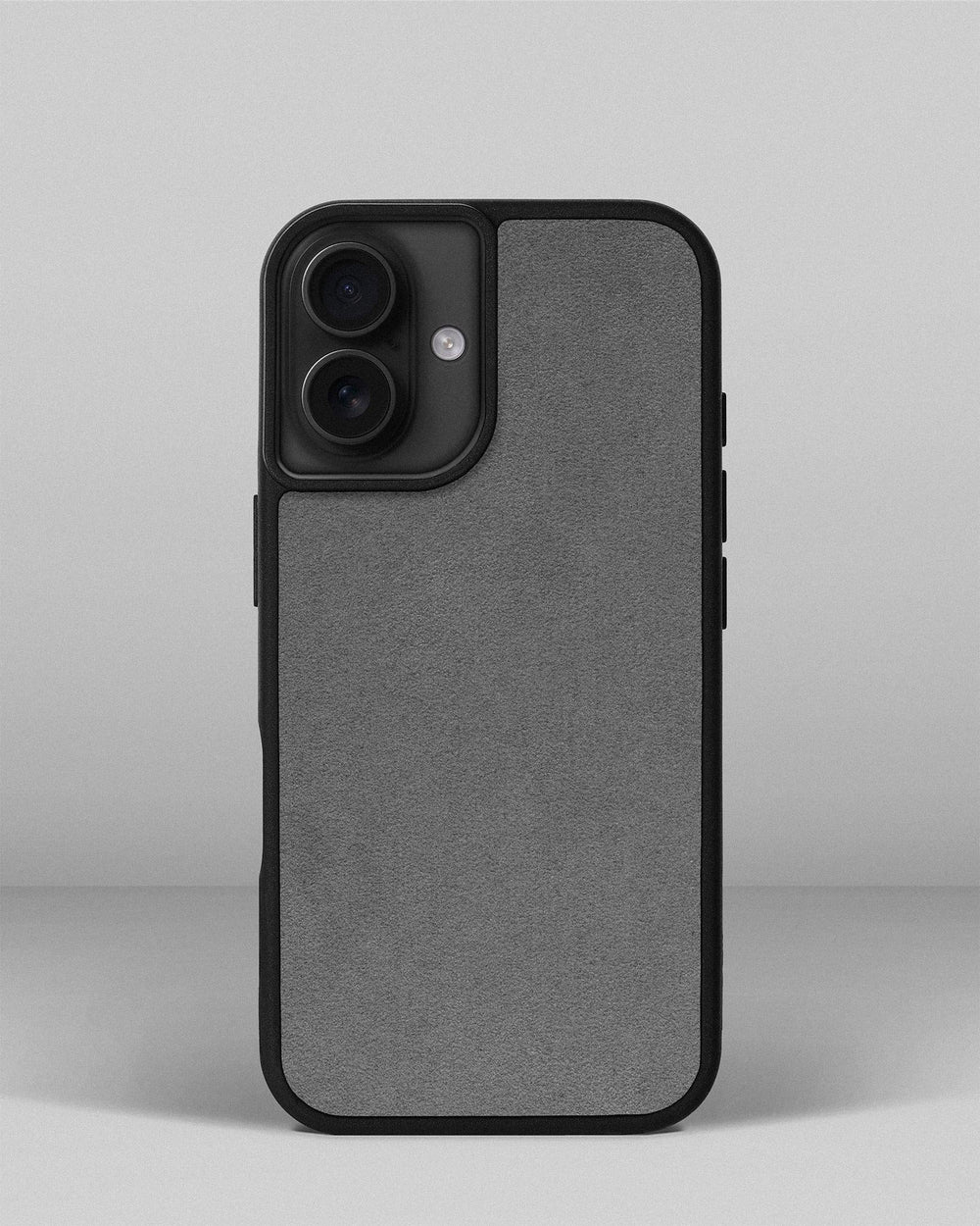 Etui z jasnoszarą wstawką z alcantary do iPhone 15