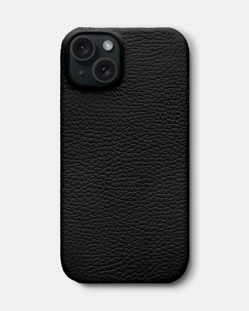Черный кожаный чехол для iPhone 15 Plus