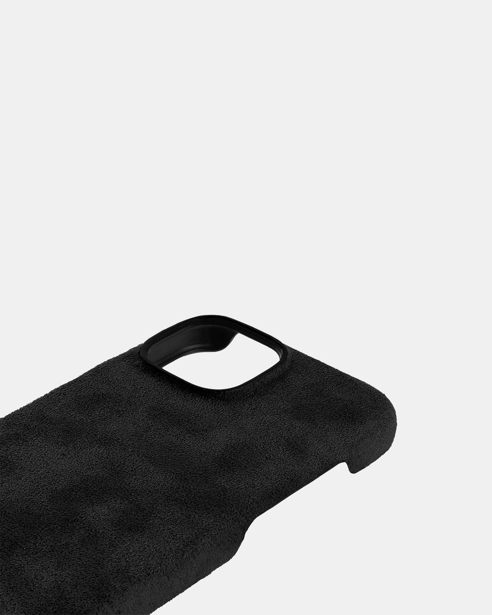 Черный чехол из алькантары для iPhone 14