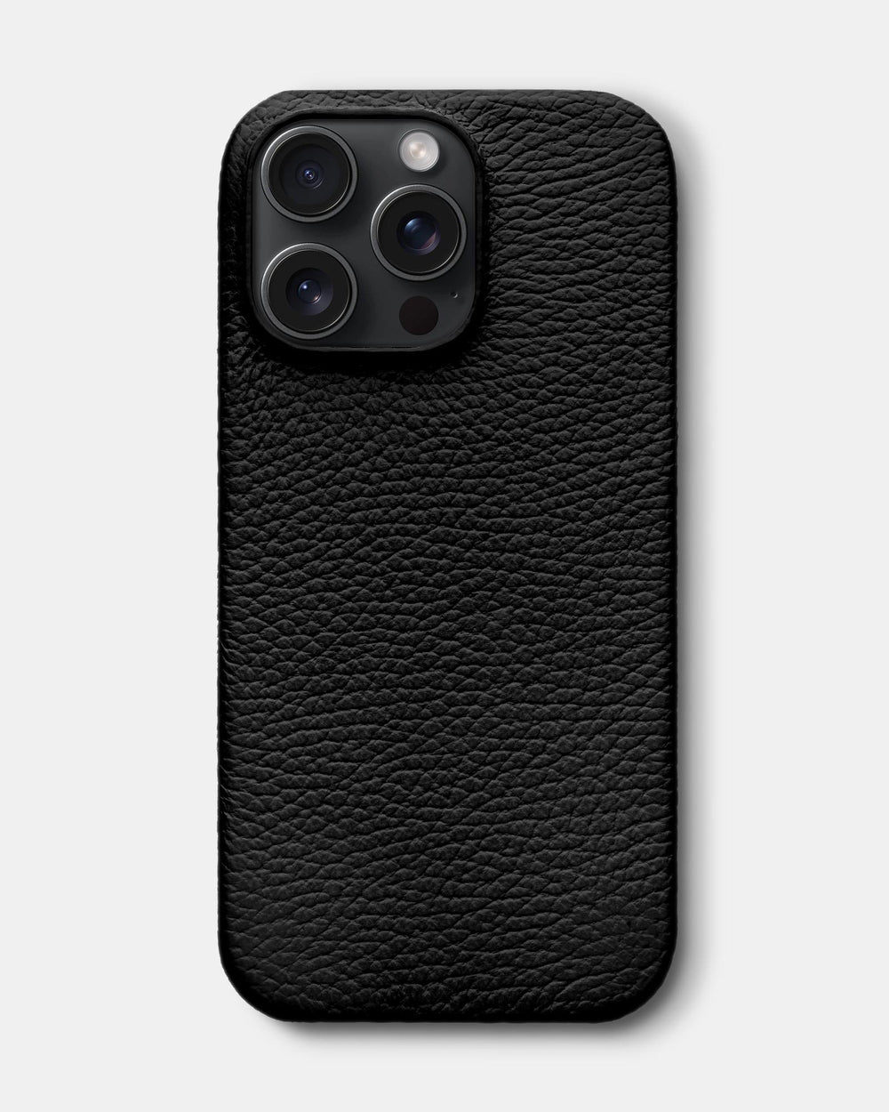 Черный кожаный чехол для iPhone 16 Pro Max