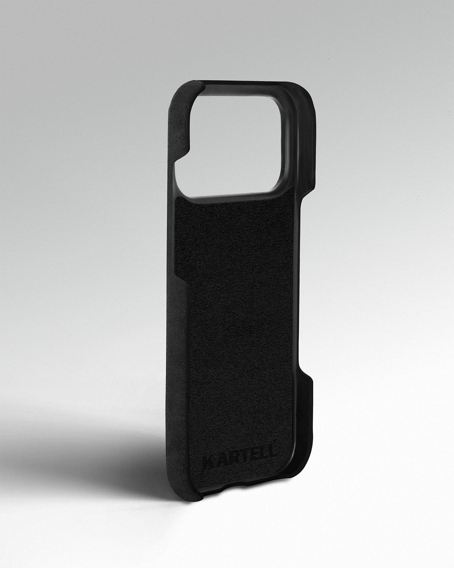 Чорний чохол з алькантари для iPhone 17 Pro