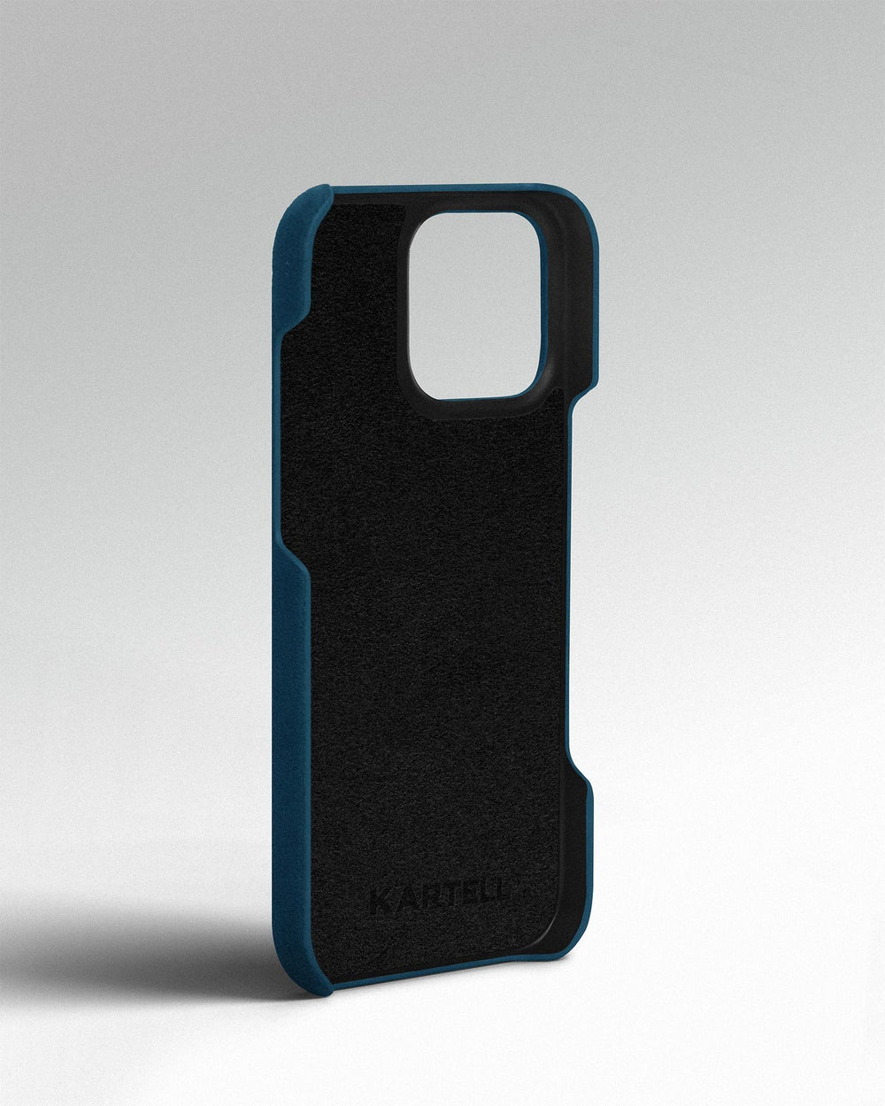 Niebieskie etui z alcantary na iPhone 16 Pro