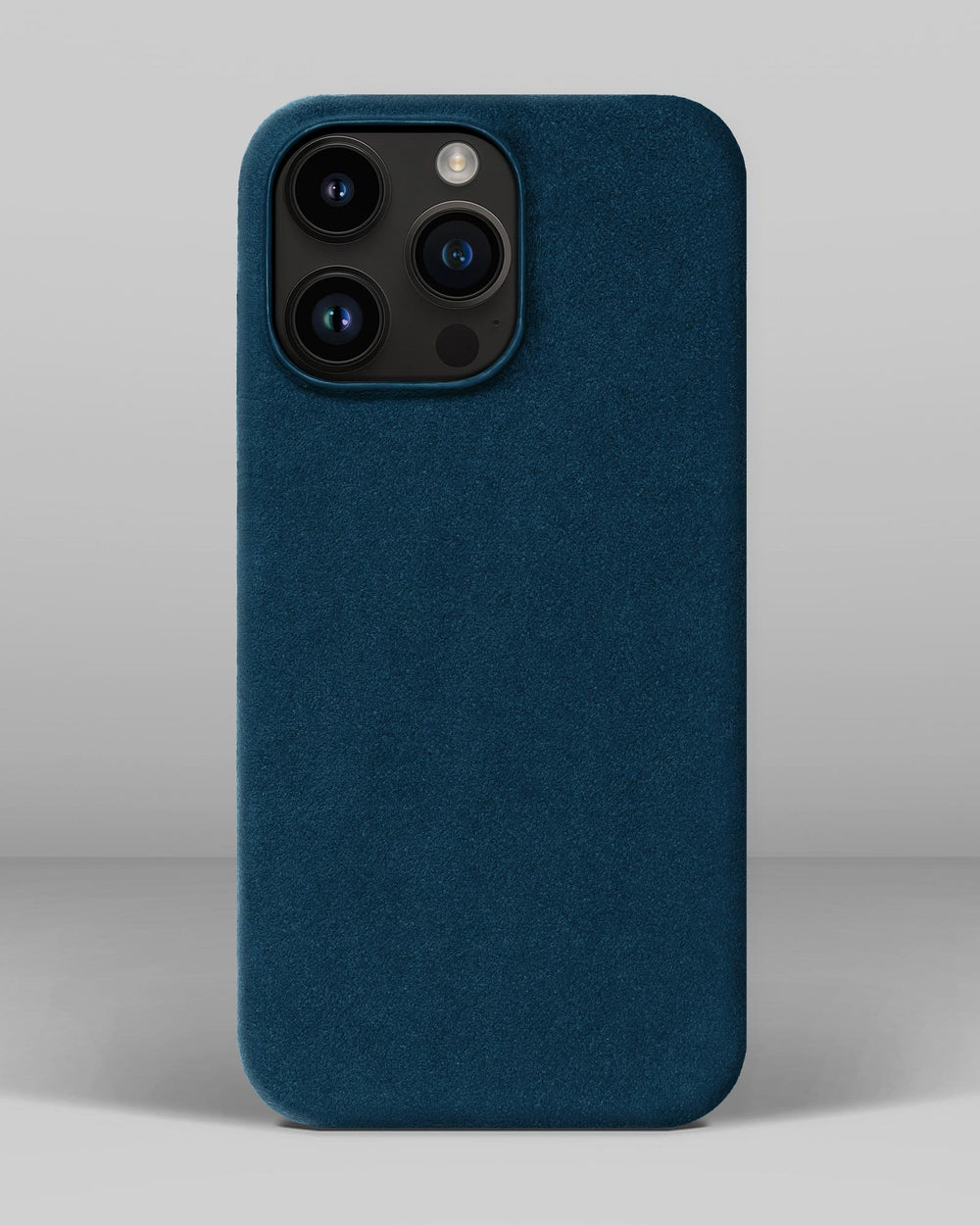 Niebieskie etui z alcantary do iPhone 14 Pro Max