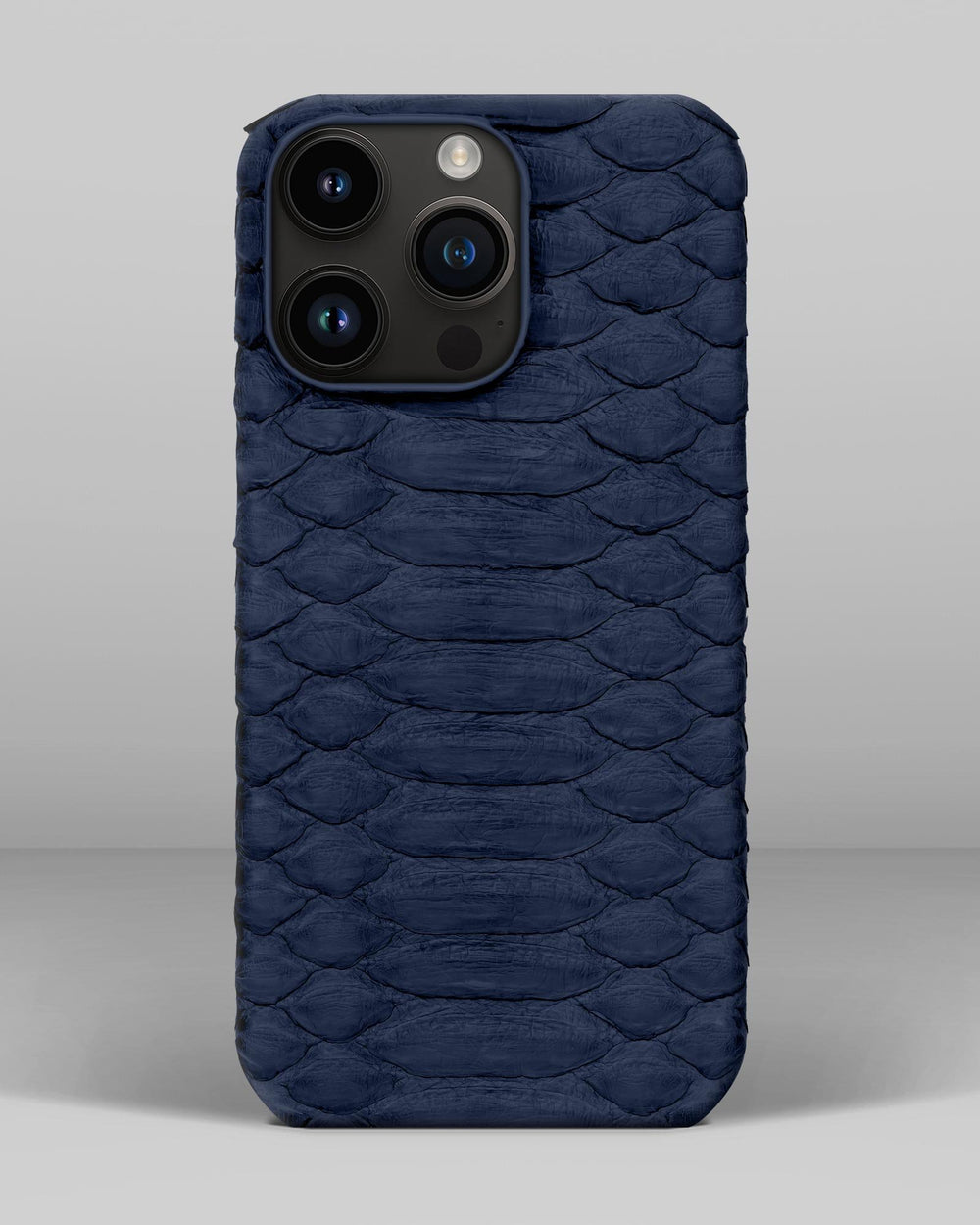 Темно-синій чохол обтягнутий шкірою пітона для iPhone 14 Pro Max