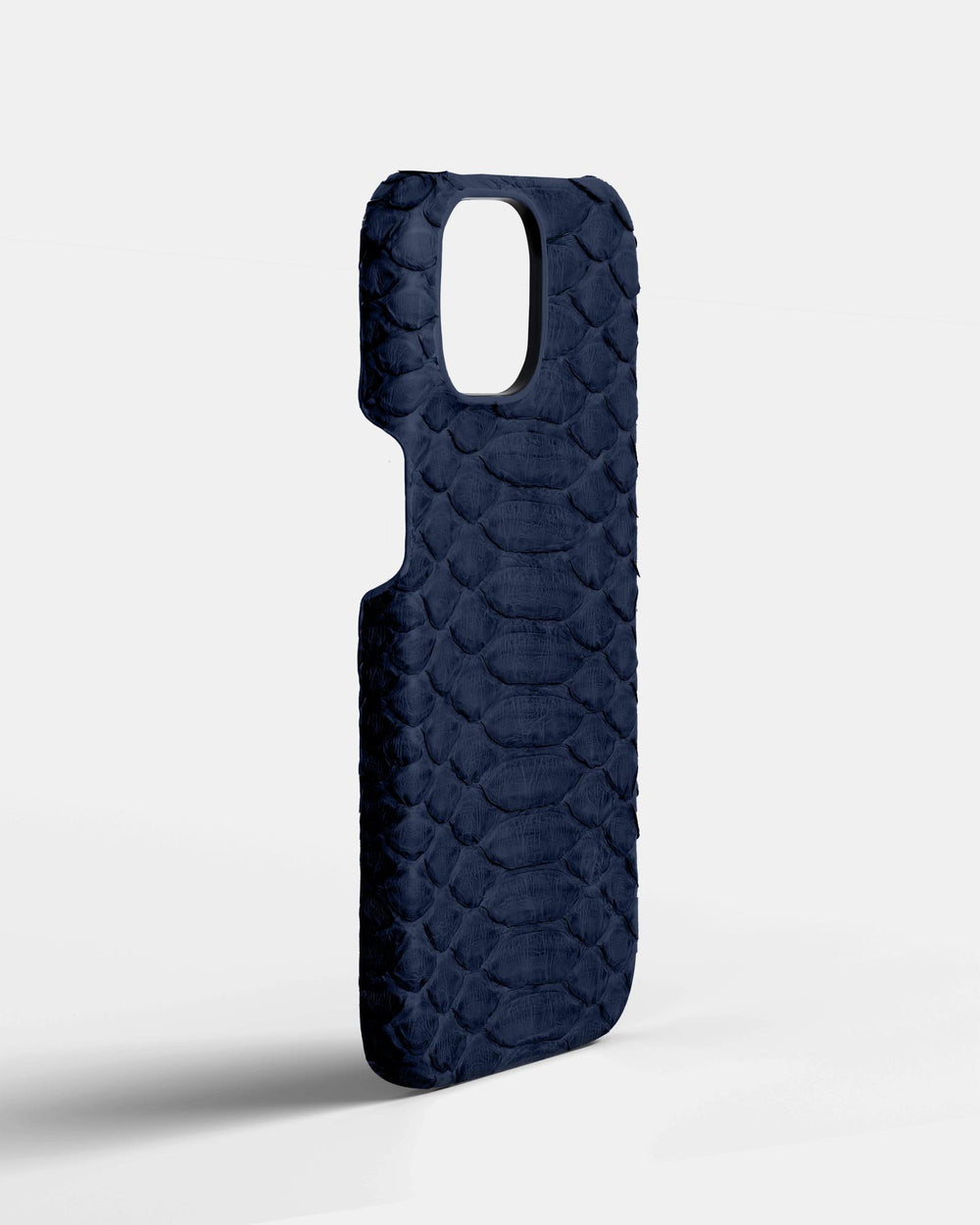 Skórzane etui z ciemnoniebieskiego pytona do iPhone 16