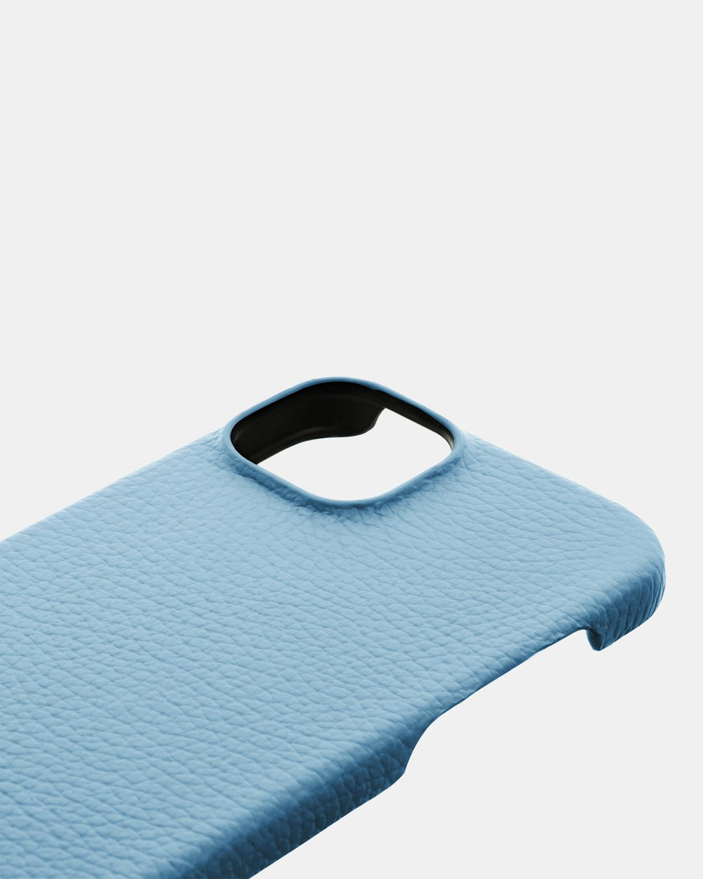 Błękitne skórzane etui na iPhone 16