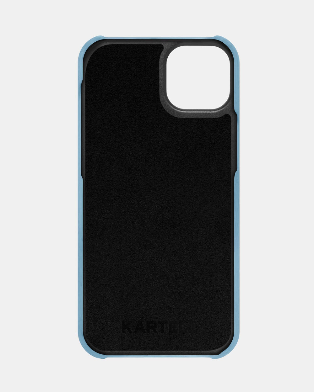 Голубой кожаный чехол для iPhone 15 Plus