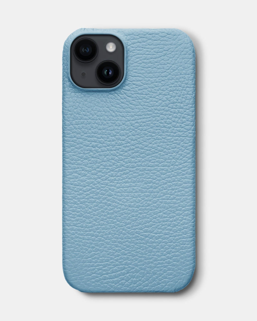 Блакитний шкіряний обтягнутий чохол для iPhone 14 Plus