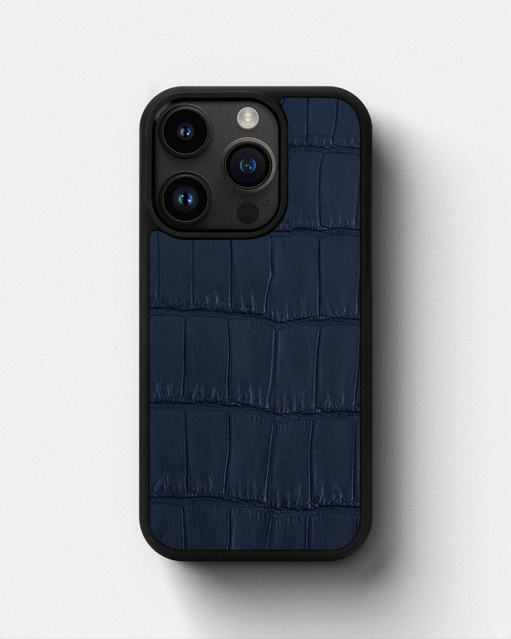 Etui z ciemnoniebieskiej skóry krokodyla do iPhone 14 Pro