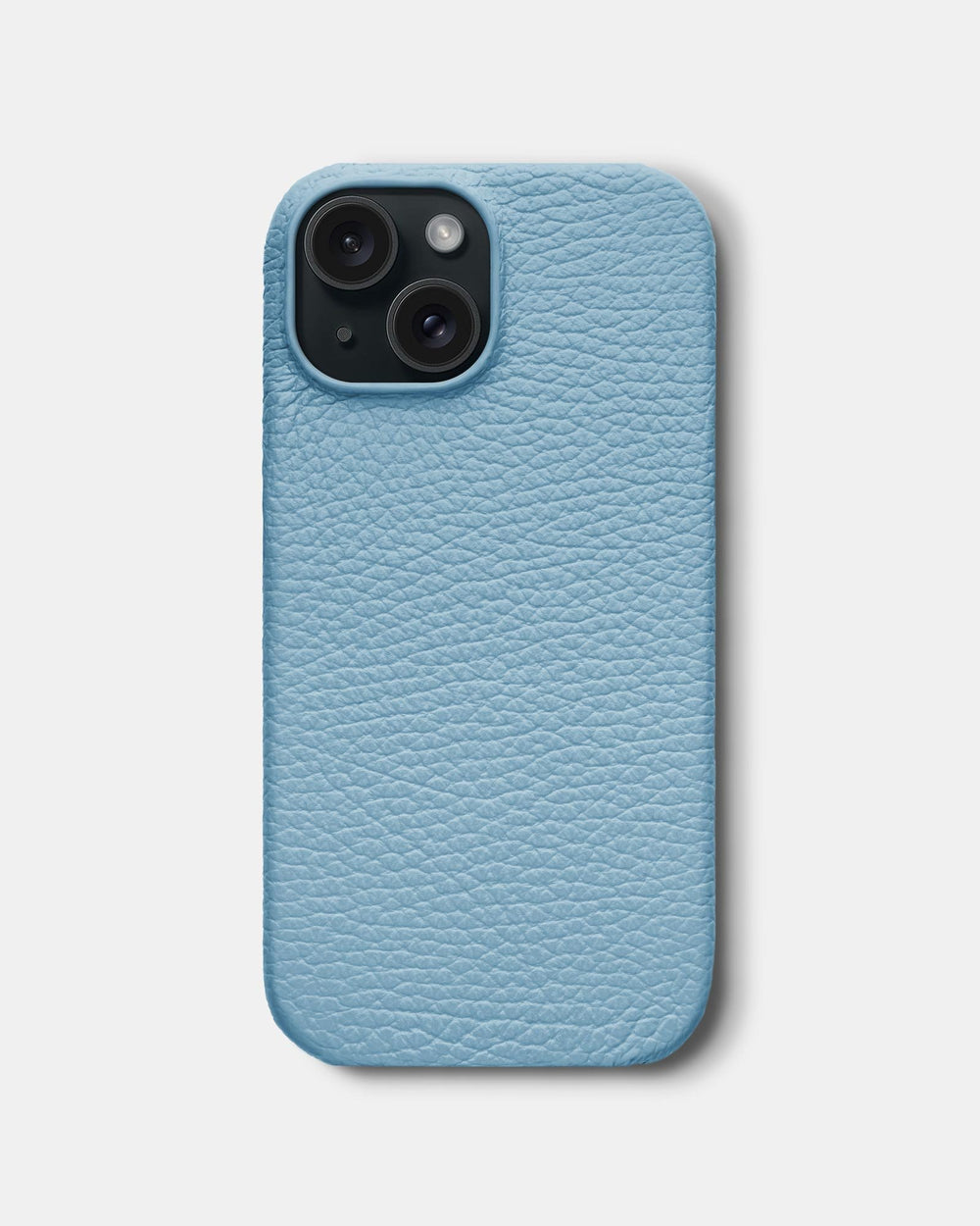 Błękitne skórzane etui na iPhone 16
