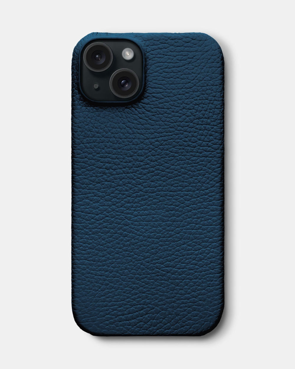 Темно-синий кожаный чехол для iPhone 15 Plus